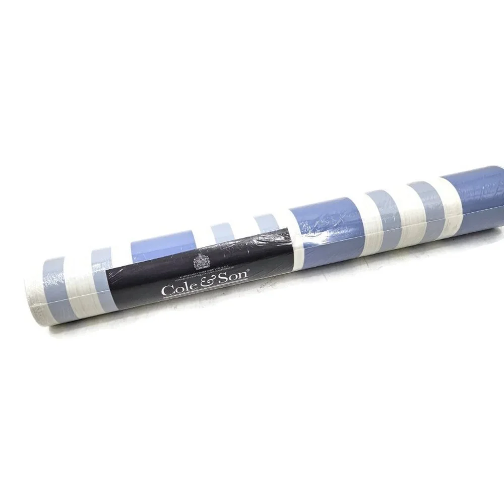 New Cole & Son Blue Polo Stripe Wallpaper 110/1006 A010 10.05m x 52cm